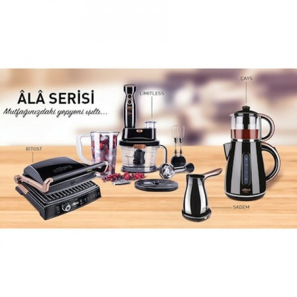 Stilevs Ala Serisi 4 Lü Çeyiz Paketi Siyah & Bakır - 7