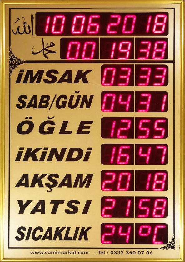 Vakitmatik Dijital Namaz Vakitlerini Gösteren Saat - 2