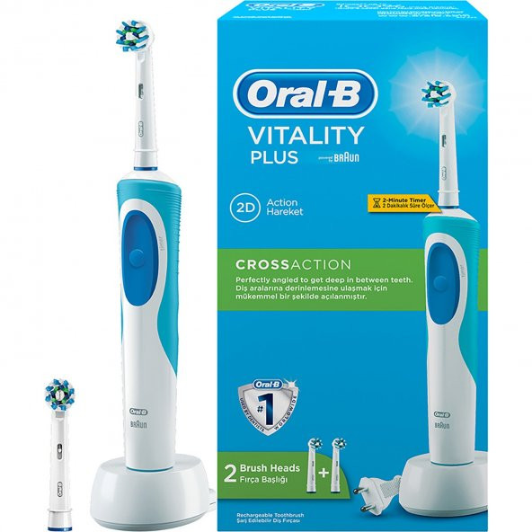 Oral-B Vitality Şarj Edilebilir Diş Fırçası Cross Action +1 Yedek