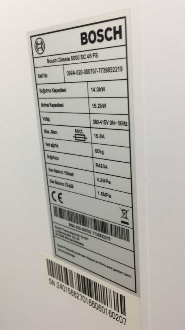 Bosch (Montaj Dahil) 5000SC48FS 48000 Btu Salon Tipi On/Off Klima - 2