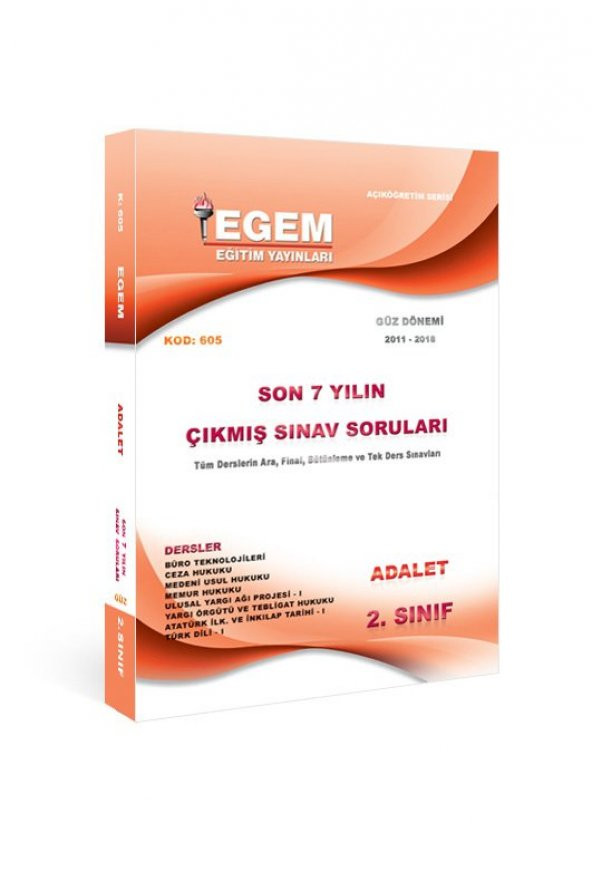 aöf egem yayınları adalet 2.sınıf 3.yarıyıl güz dönemi son 7 yılın çıkmış sınav soruları - 1