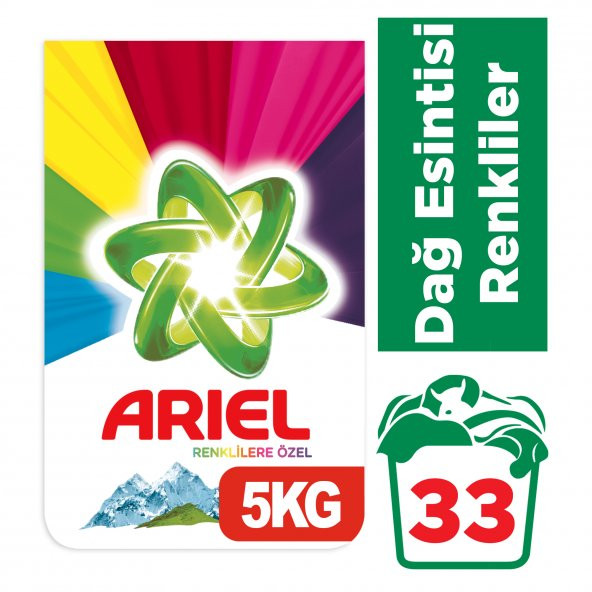 Ariel Toz Çamaşır Deterjanı Dağ Esintisi Renkliler İçin 5 Kg