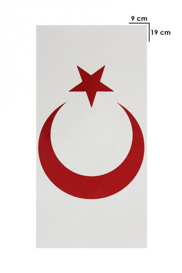 Geçici Kırmızı Türk Bayrağı - Ayyıldız Dövmesi Tattoo