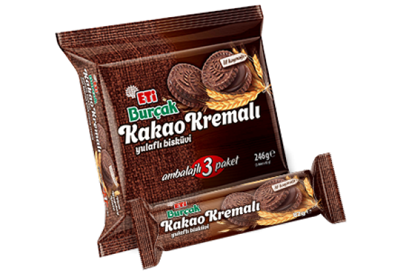 Burçak Kakao Kremalı Yulaflı Bisküvi 82 Gram 12 Adet