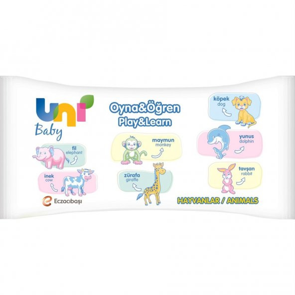 Uni Baby Oyna Öğren 12’li Islak Mendil - Puzzle Hediyeli - 3