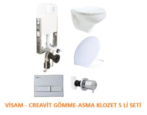 VİSAM-CREAVİT TP320 - GÖMME REZERVUAR ASMA KLOZET SETİ 5 Lİ - 2