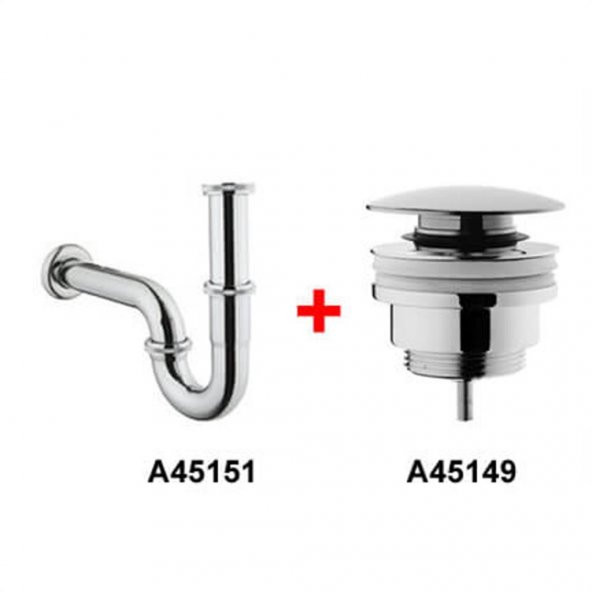 Artema P tipi Sifon A45151+ Artema Basmalı Süzgeç A45149 Set - 1