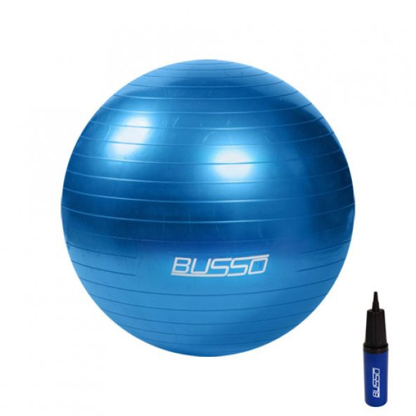 Busso GYM65 65Cm Pilates Topu ve Pompası Mavi