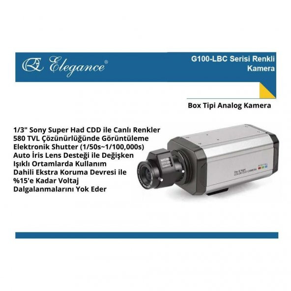 ELEGANCE G100 Box kamera seti Analog box Kamera - 2