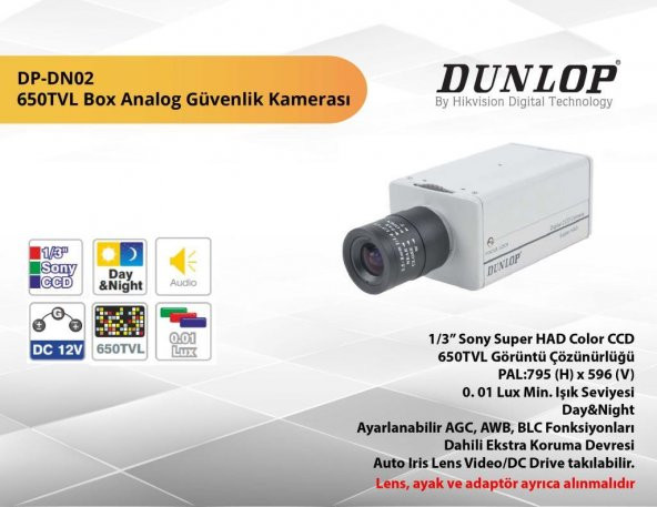 DUNLOP DP-DN02 650TVL Box Analog Güvenlik Kamerası