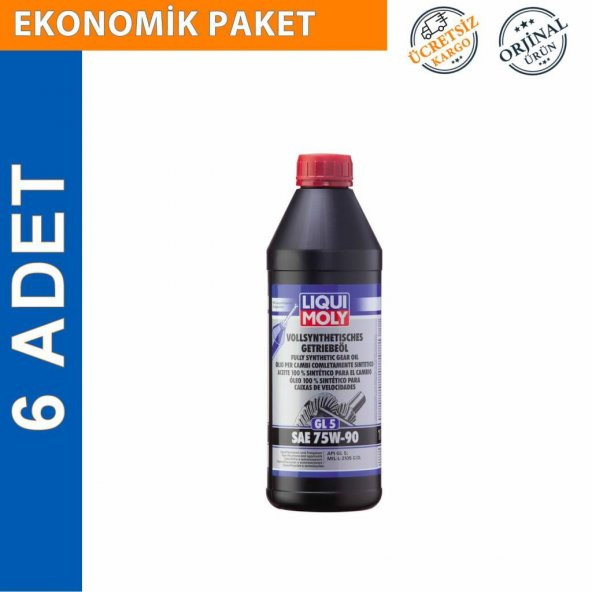 Liqui Moly GL4+ 75W-90 Sentetik Manuel Şanzıman Yağı 1 Lt (6 Adet) (4434)