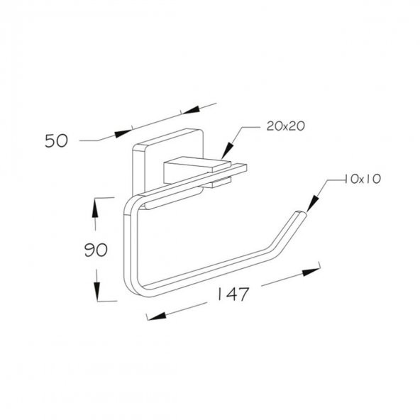 Kare Serisi Paslanmaz Mat Siyah Wc Kağıtlık Tuvalet Kağıtlığı - 2