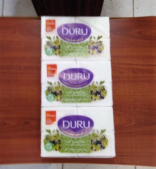 DURU BANYO KALIP SABUN 600 GR SAF&DOĞAL ZEYTİNYAĞI ÖZLÜ 3LÜ