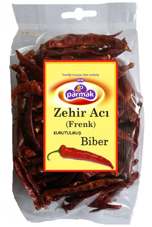 Çok Acı Kurutulmuş 250 gr Tüm Biber Parmak Baharat