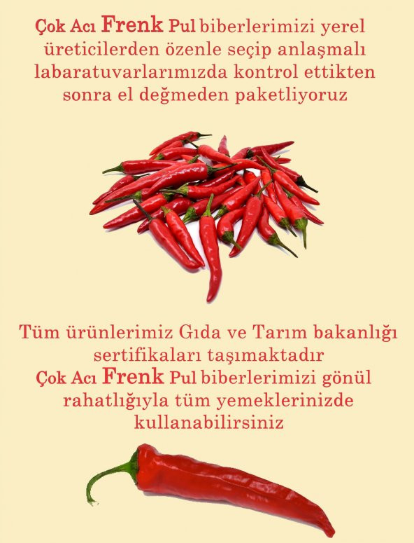 Çok Acı Kurutulmuş 250 gr Tüm Biber Parmak Baharat - 3