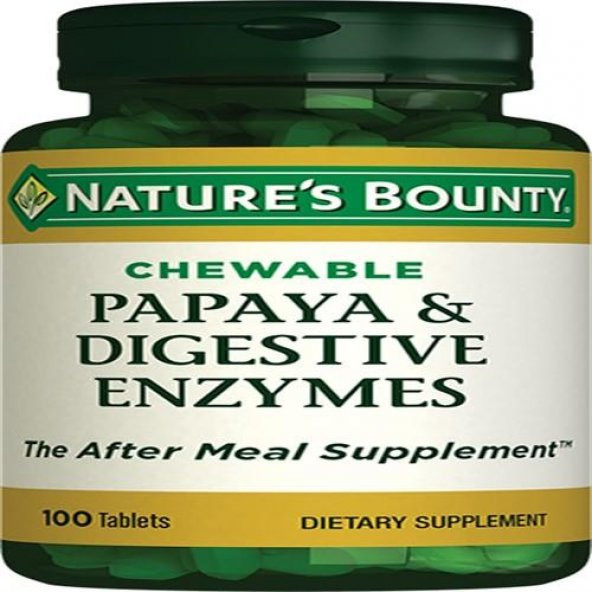 Natures Bounty Papaya Digestive Enzymes 100 Tablet