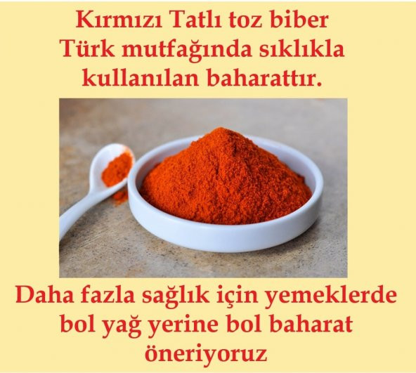 Tatlı Toz Kırmızı biber 1000 gr (Öğütülmüş) 1 kg Parmak baharat - 3