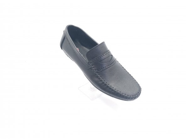 New Prato Erkek Ayakkabı V Kuşak Siyah Şrıngıl Deri