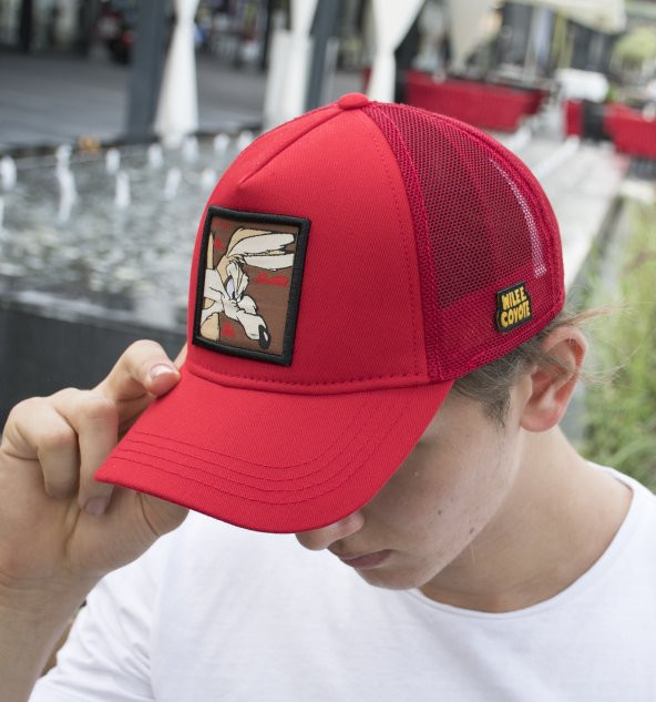 DeepSEA Kırmızı Çerçeveli Tilki Desen Ayarlanabilir Boyut Fileli Şapka 1908790