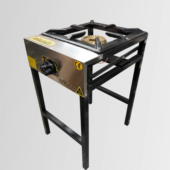 GÜLCAN Tekli Lokanta Ocağı Yüksek Ayak Gazmer Onaylı - Ce Belgeli - Sönme Emniyet Ventilli -  Doğalgaz-LPG SEÇENEKLİ(CE)