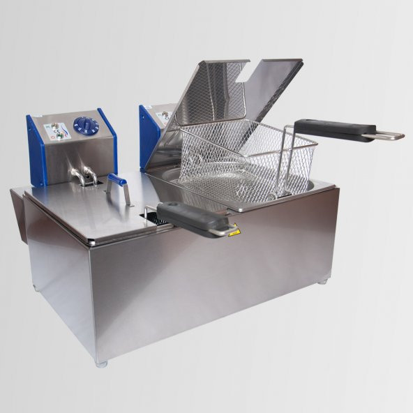 Tuğra Elektrikli 2x2500 WATT T-9022 5+5 Litre 1/2 Çift Gastronom Küvetli Fritöz