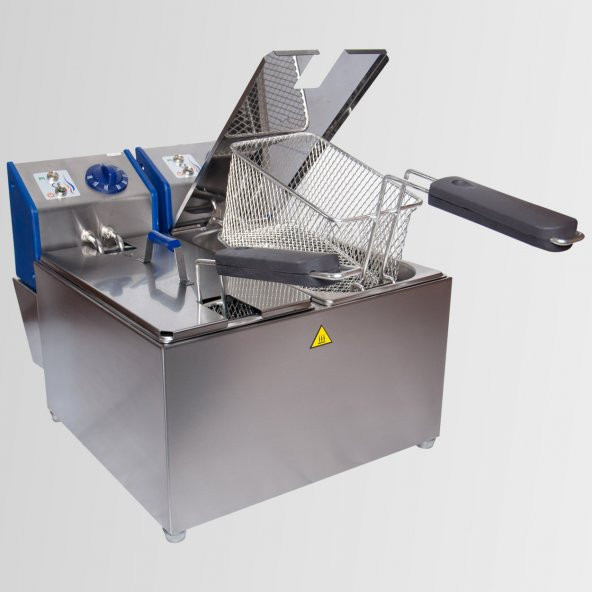 TUĞRA Elektrikli 2x2500 WATT T-9032 3+3 Litre 1/3 Çift Gastronom Küvetli Fritöz