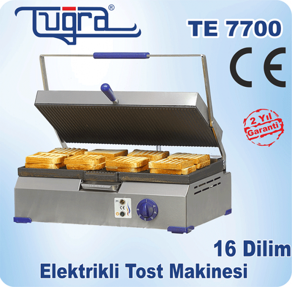 Tuğra Te-7700 16 Dilim Döküm Elektrikli Sanayi Tipi Tost Makinesi - 3