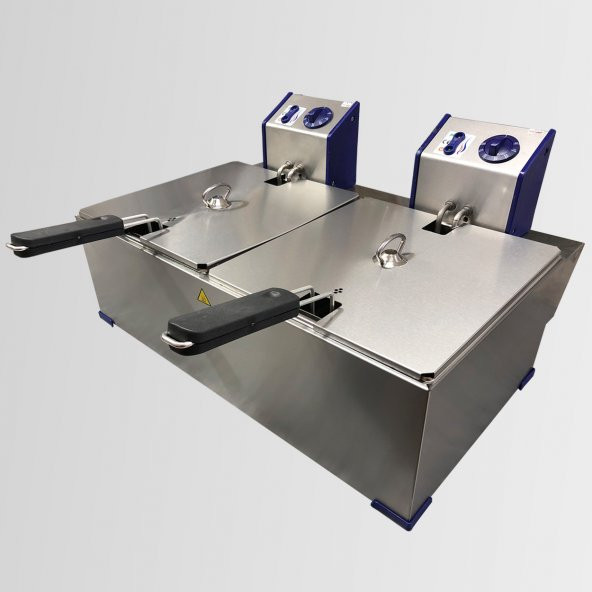 TUĞRA Elektrikli 2x2500 WATT T-9042 8+8 Litre 2/3 + 2/3 Çift Gastronom Küvetli Fritöz - 2