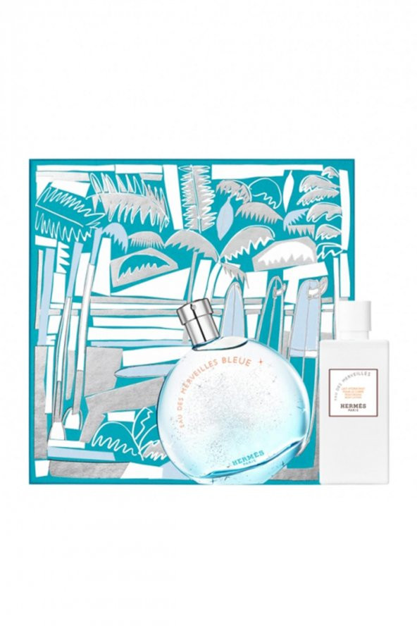 Hermes Eau Des Merveilles Bleue EDT 100 ml Kadın Parfüm Seti