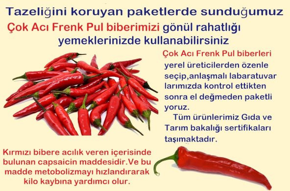 Zehir Çok Acı Pul biber 1000 gr Parmak baharat acı pul biber - 4