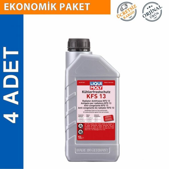 Liqui Moly Radyatör Antifrizi Kırmızı KFS 13 1 Lt (4 Adet) (21139)