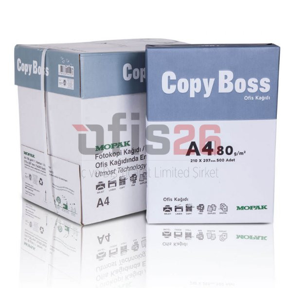 Mopak Copy Boss A4 Fotokopi Kağıdı 1 Koli 5 Paket