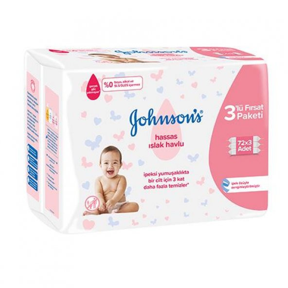 Johnsons Baby Hassas Islak Havlu 72li 3lü Paket