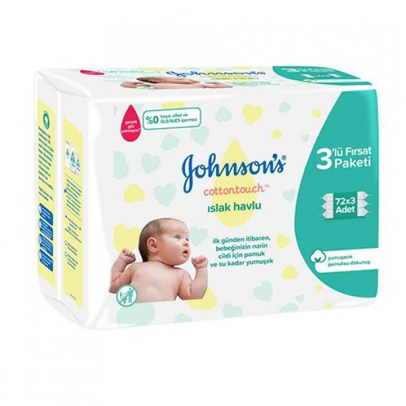 Johnsons Baby Cottontouch Islak Havlu 72li 3 Adet
