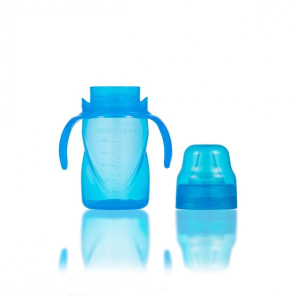 Mamajoo Yumuşak Uçlu Damlatmaz Eğitici Bardak 270ml / Mavi - 11