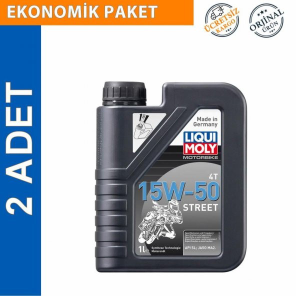 Liqui Moly 15W-50 4T Street 1 Lt Motosiklet Motor Yağı (2 Adet) (2555)