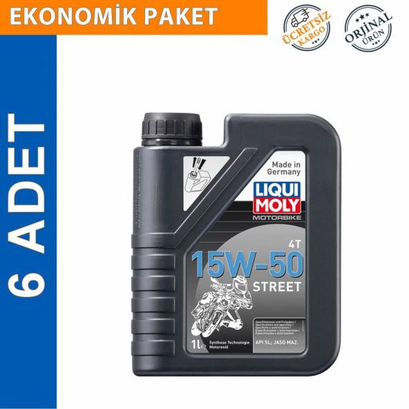 Liqui Moly 15W-50 4T Street 1 Lt Motosiklet Motor Yağı (6 Adet) (2555)