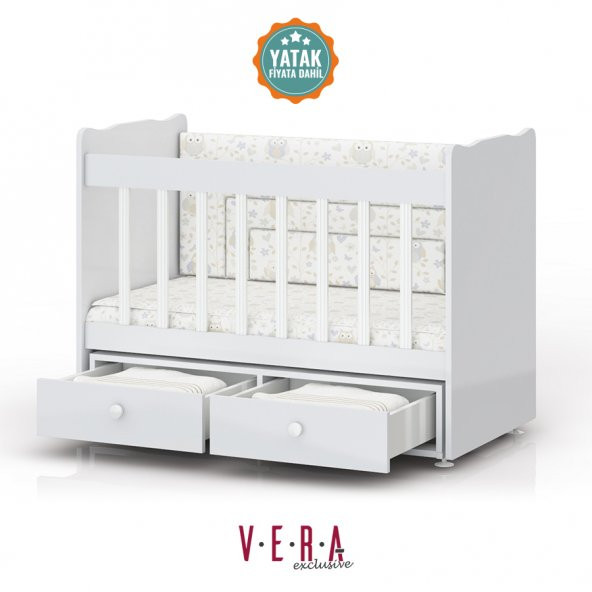 Yataklı Dıştan Sallanır Çekmeceli Beşik - 4