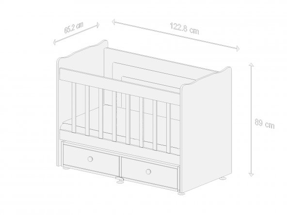 Yataklı Dıştan Sallanır Çekmeceli Beşik - 7