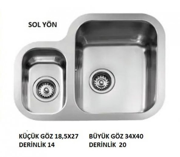 TEKA STAGE BE 625 PASLANMAZ ÇELİK TEZGAH ALTI EVYE SOL - 2
