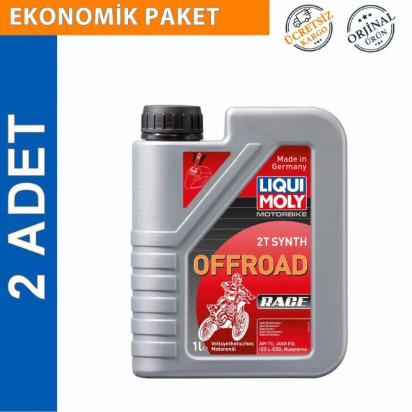Liqui Moly 2T OffRoad Race 1 Lt Tam Sentetik Motor Yağı (2 Adet) (3063)