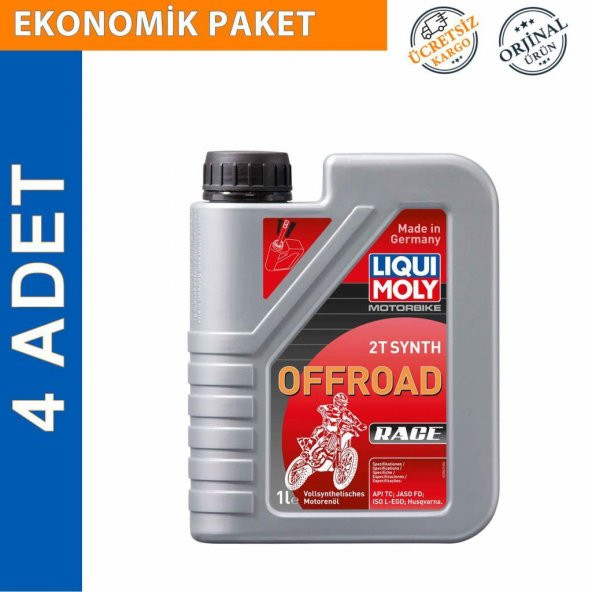Liqui Moly 2T OffRoad Race 1 Lt Tam Sentetik Motor Yağı (4 Adet) (3063)
