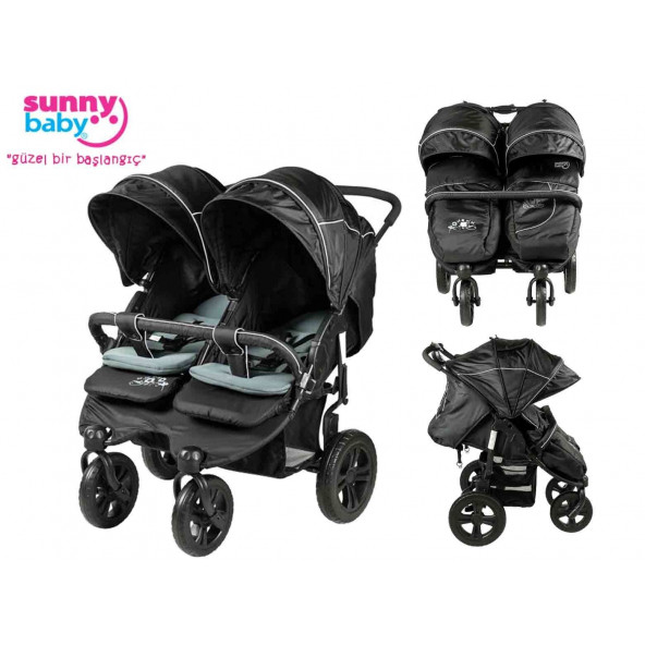 Sunny Baby Sweety İkiz Bebek Arabası / Siyah