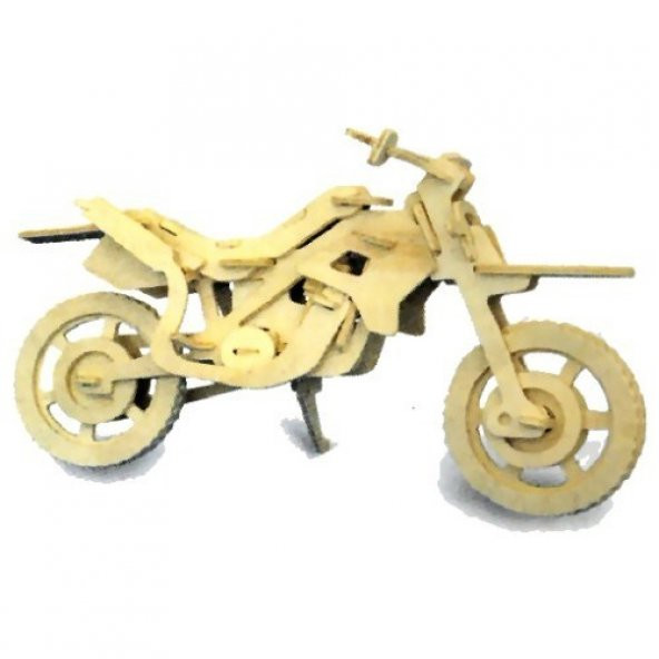 3D Ahşap Maket Motorsiklet Oyuncak