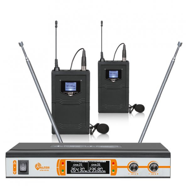 2Yaka VHF Digital Ekranlı Telsiz Mikrofon Alfon ATM-V6100