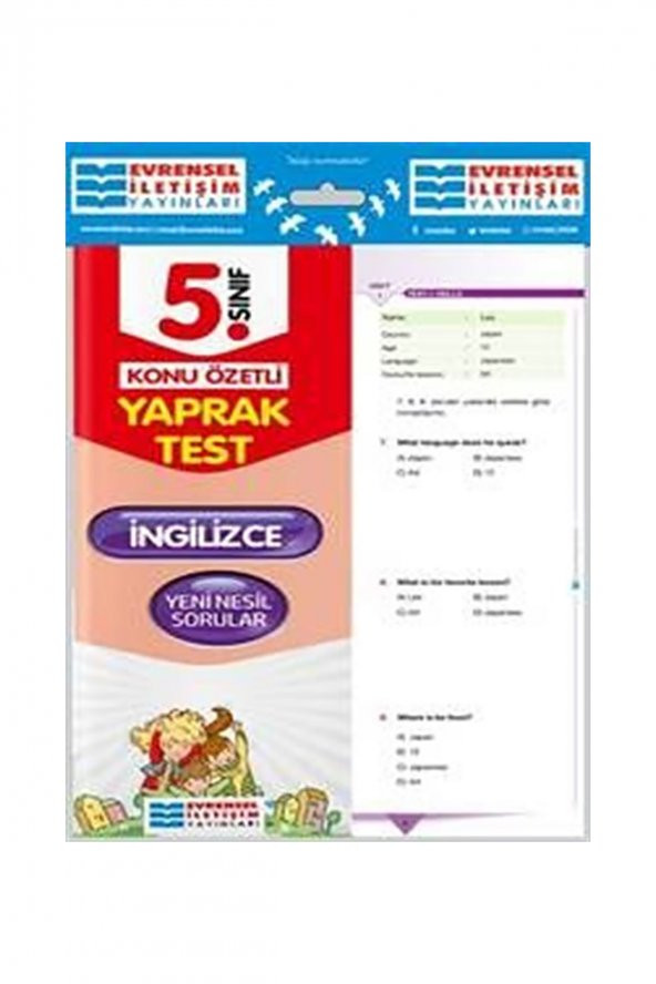 Evrensel  5.Sınıf İngilizce Yaprak Test