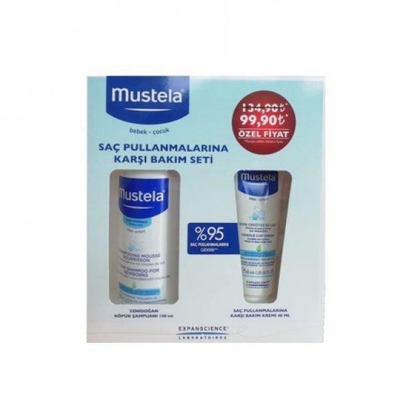 Mustela Köpük Şampuanı 150ml ve Saç Bakım Kremi 40ml Seti