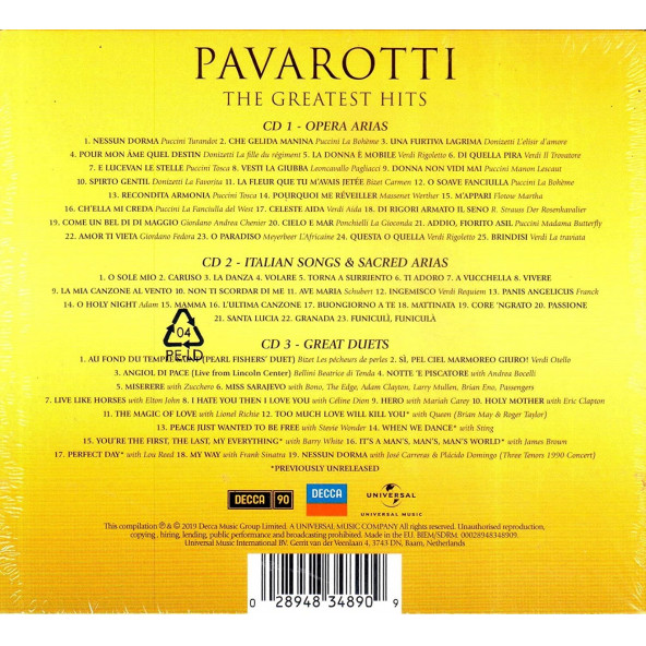 LUCIANO PAVAROTTI - THE GREATEST HITS (3 CD) - 2
