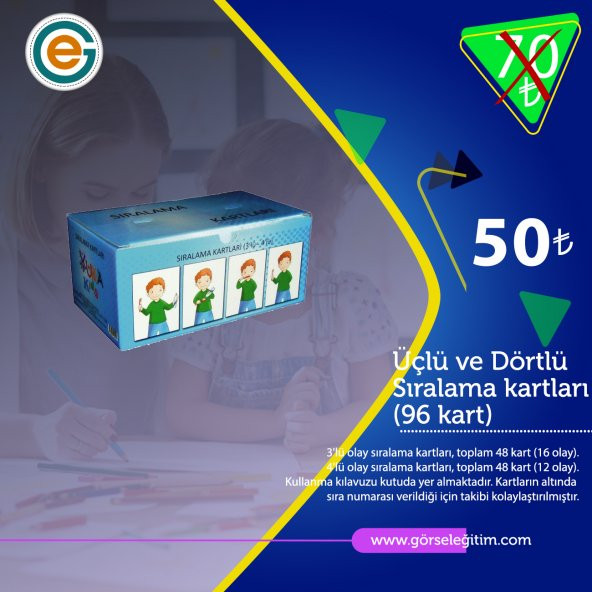 Üçlü ve Dörtlü Sıralama kartları (96 kart) - 1
