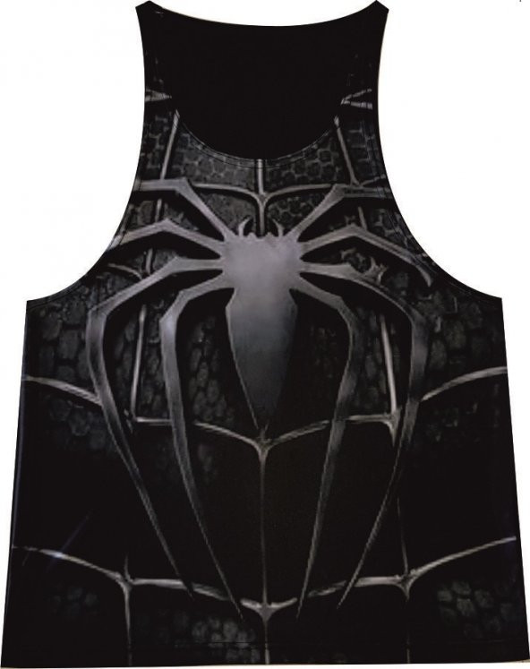 SPİDERMAN SİYAH FİTNESS ATLET TANK TOP DİJİTAL BASKI - 4